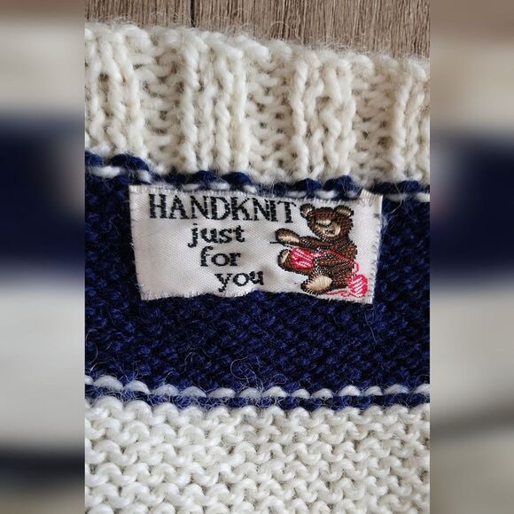 Handknit Just For You Personalized Robert Striped Sweater Men's Size 2X - Picture 5 of 5